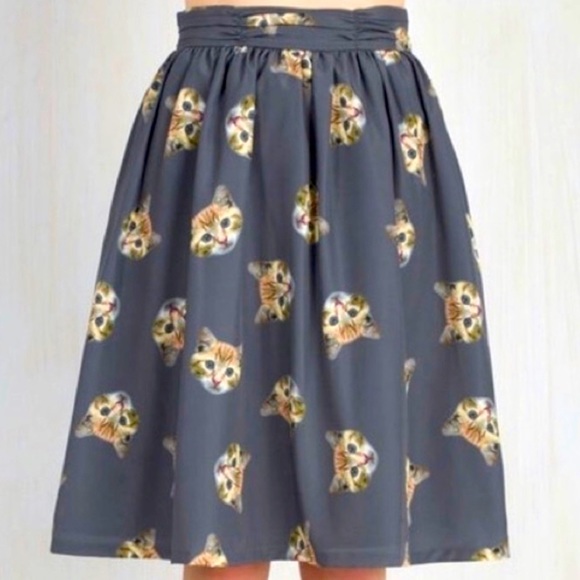 Modcloth Dresses & Skirts - ModCloth A-line cat face skirt sz xl - CUTE